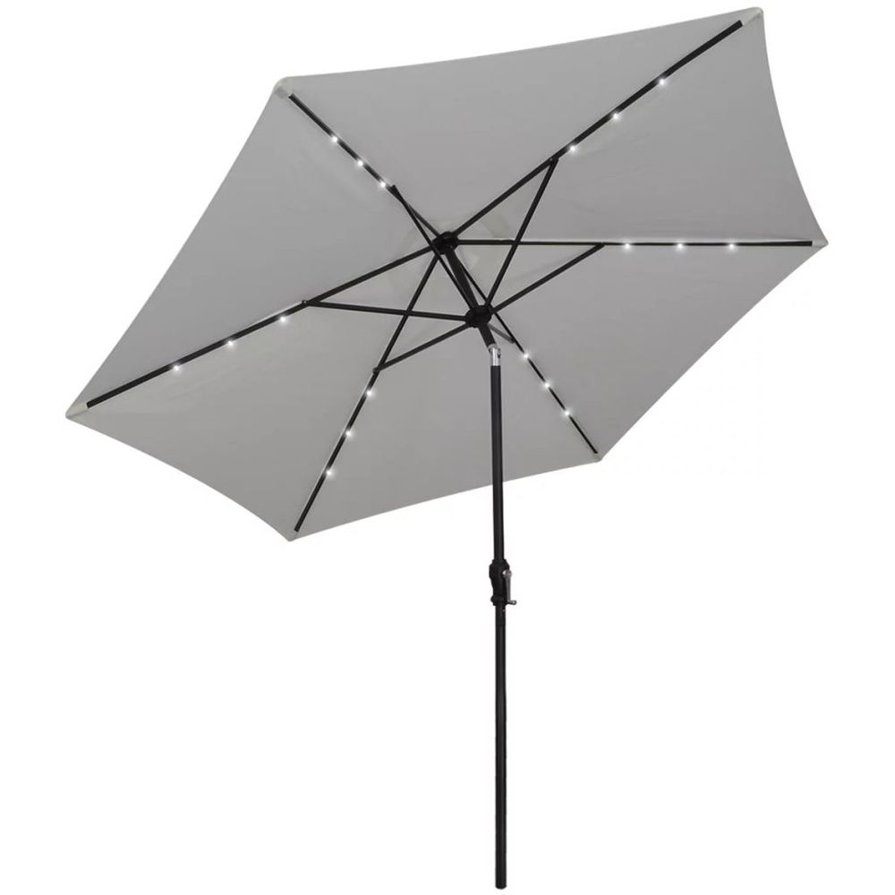 Outdoor Parasol with LED Lights and Steel Pole 300 cm - anydaydirect