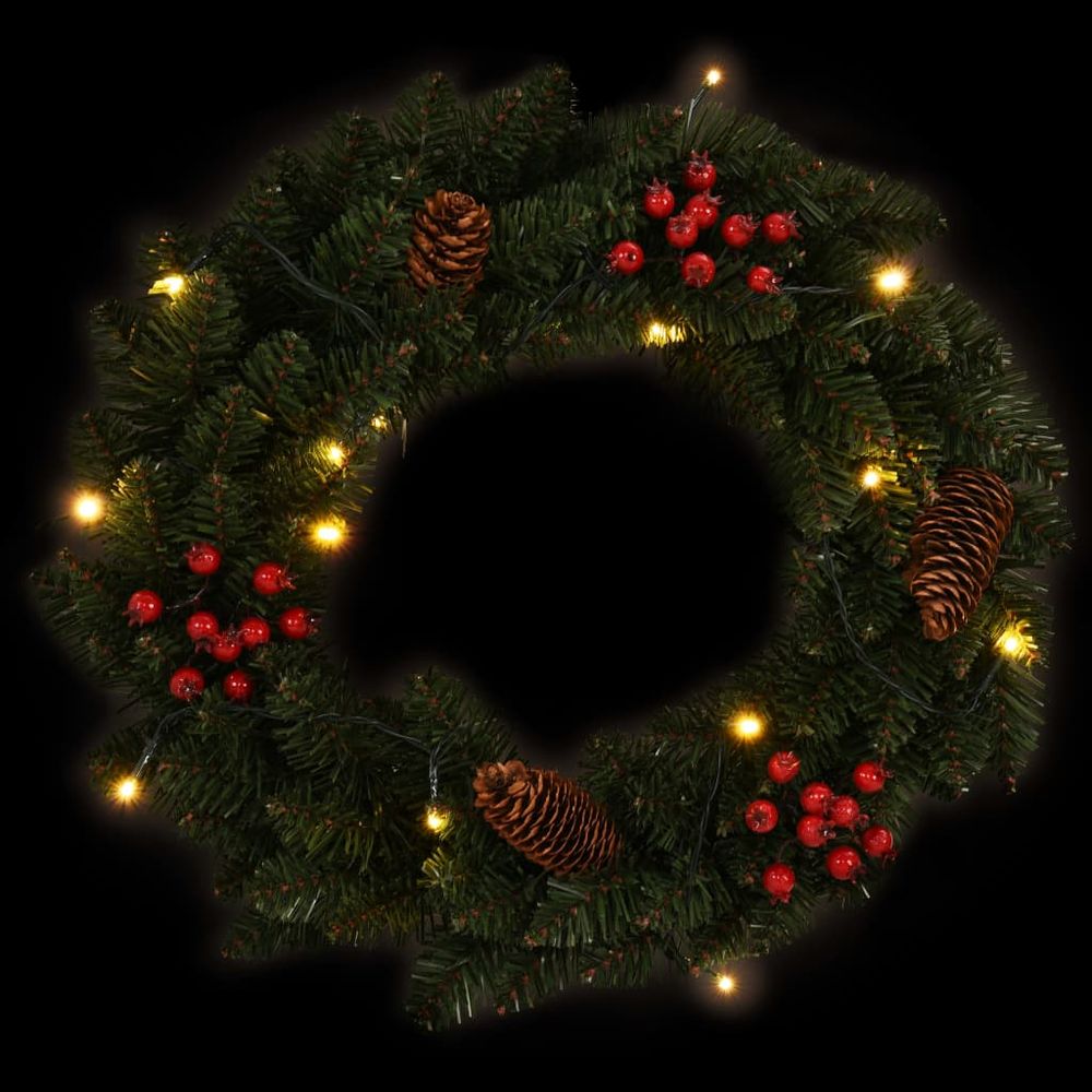 Christmas Wreaths 2 pcs with Decoration Green 45 cm - anydaydirect