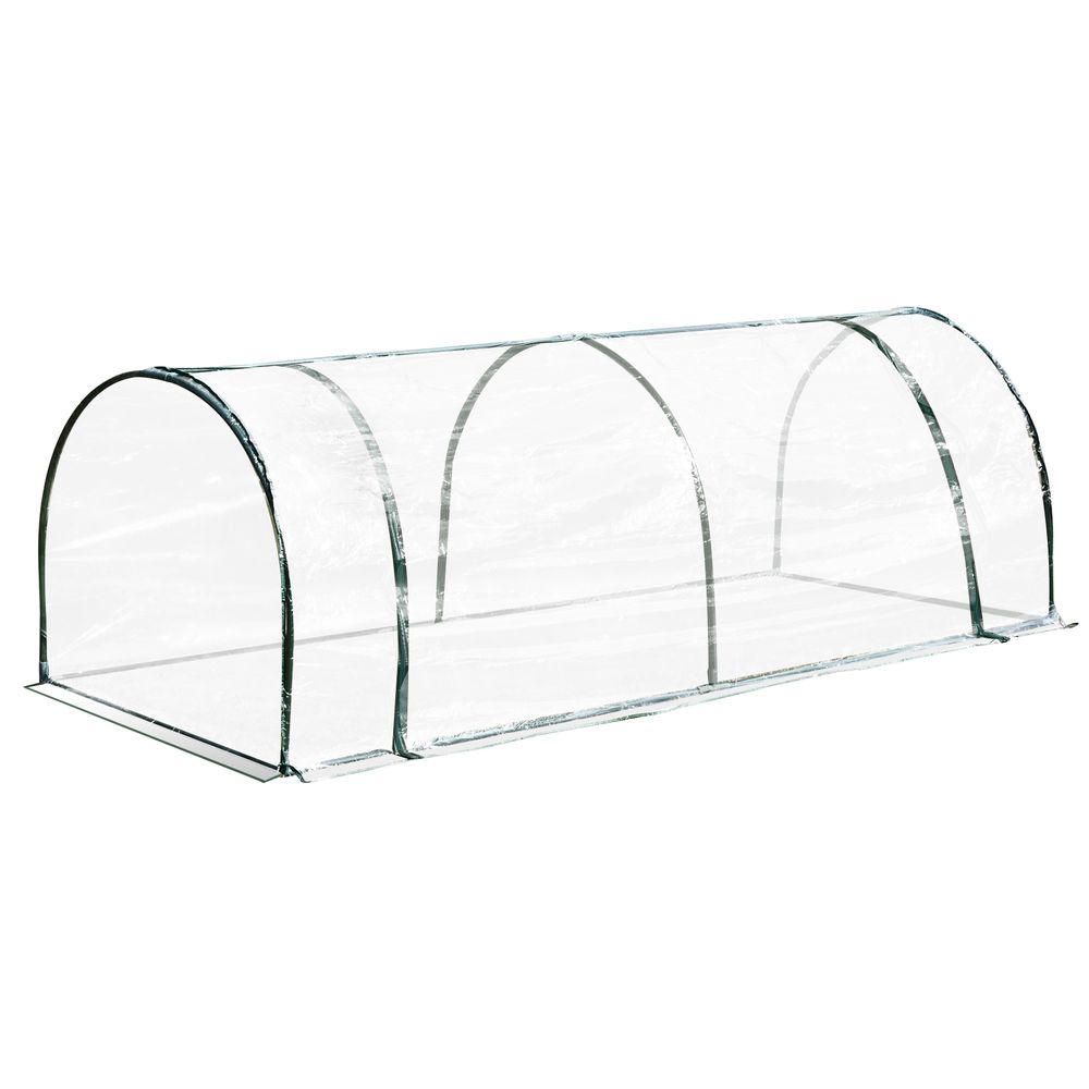 PVC Greenhouse Tunnel Steel Frame Transparent 250x100x80cm - anydaydirect