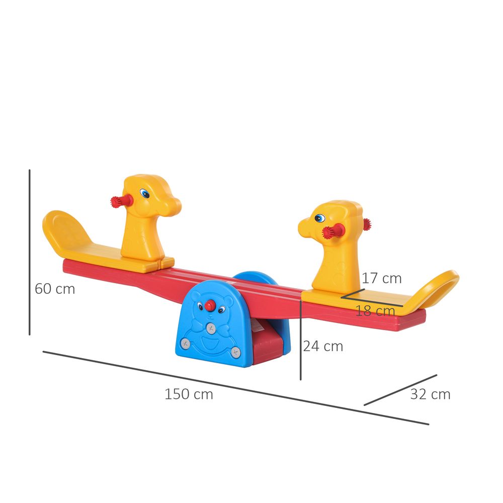 Kids Seesaw Safe Teeter Totter 2 Seats with Easy-Grip Handles - anydaydirect