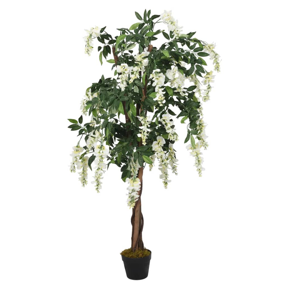 vidaXL Artificial Wisteria Tree 840 Leaves 120 cm Green and White - anydaydirect