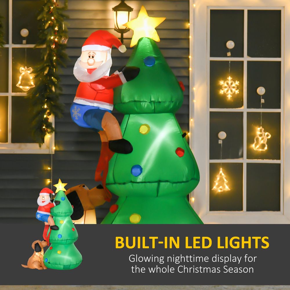 1.8m Inflatable Christmas Tree, LED Lighted with Santa Claus Dog Party Prop - anydaydirect