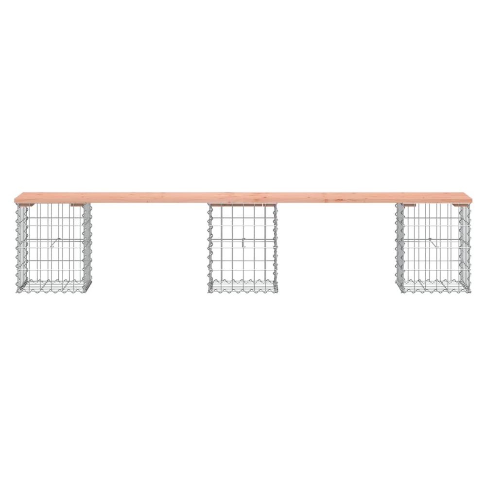 vidaXL Garden Bench Gabion Design 203x31x42 cm Solid Wood Douglas - anydaydirect