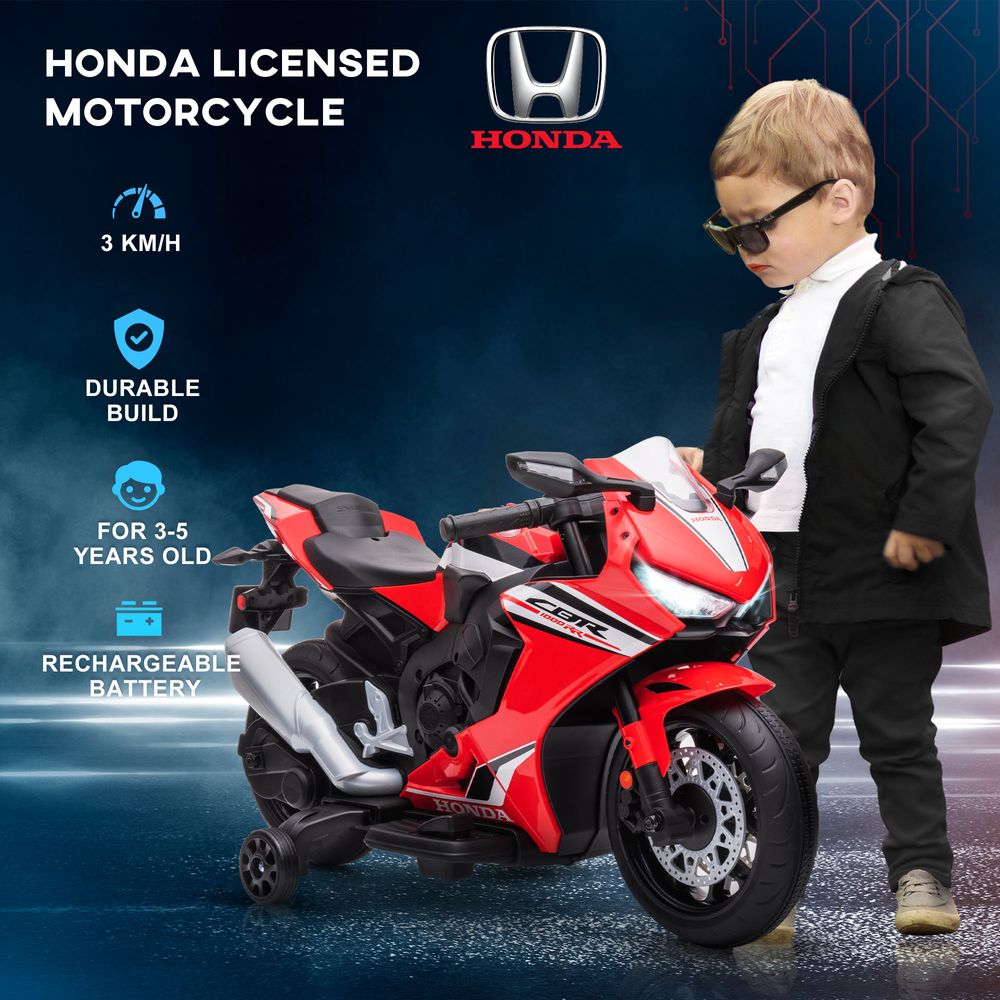 Honda Licensed 6V Kids Electric Motorbike Ride On Car for 3-5 Years Red HOMCOM - anydaydirect