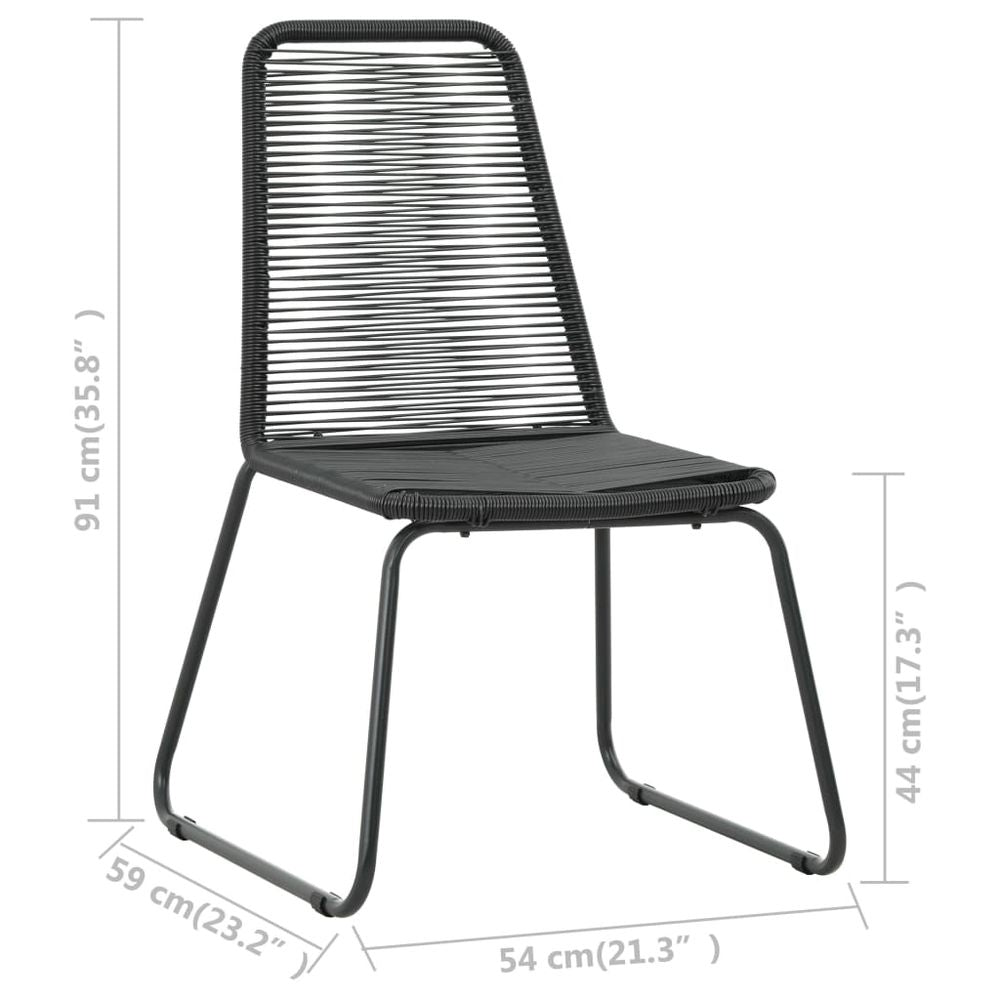 Outdoor Chairs 2 pcs Poly Rattan Black - anydaydirect