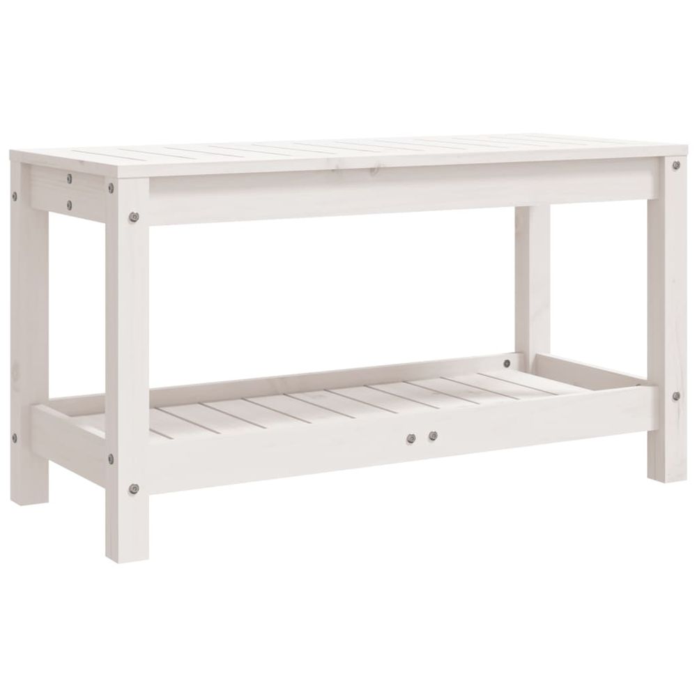 vidaXL Garden Bench White 82.5x35x45 cm Solid Wood Pine - anydaydirect