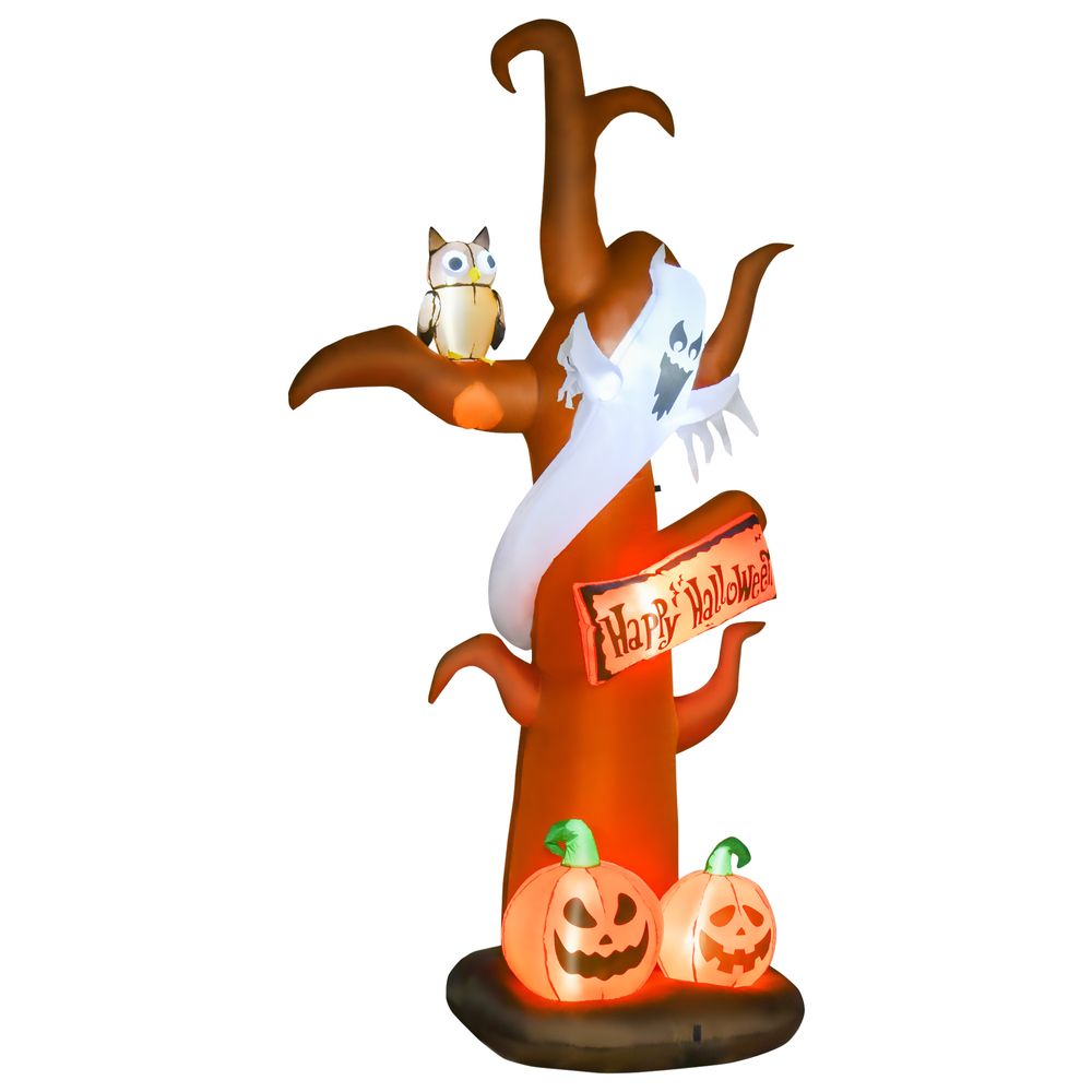 2.7m Halloween Inflatable Tree with Ghost and Pumpkin LED for Home In-Outdoor - anydaydirect