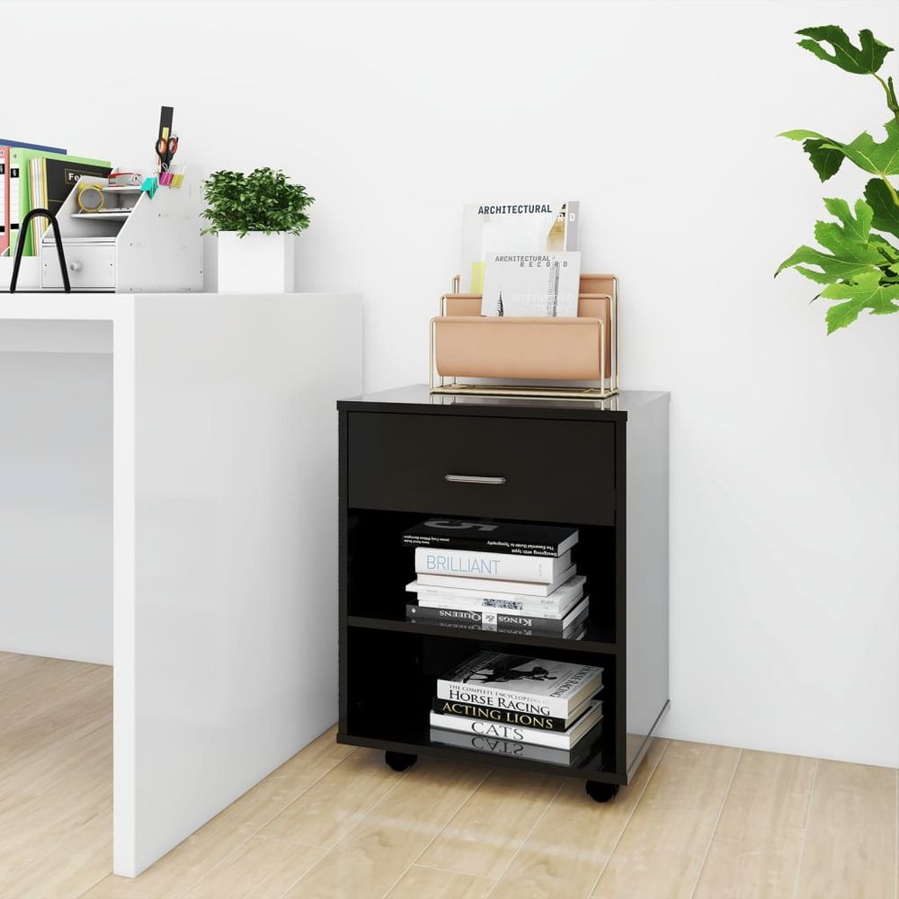 Rolling Cabinet White 46x36x59 cm Engineered Wood - anydaydirect