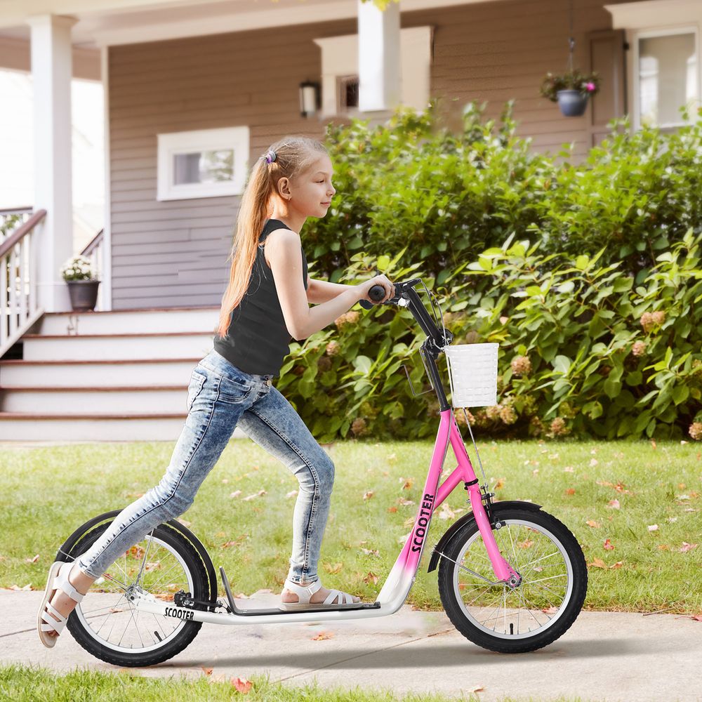 HOMCOM Kids Kick Scooter Teen Ride On Adjustable Children Scooter with Brakes - anydaydirect