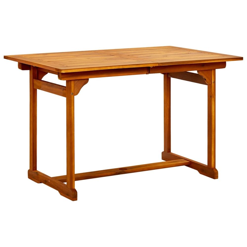 Garden Dining Table (120-170)x80x75 cm Solid Acacia Wood - anydaydirect