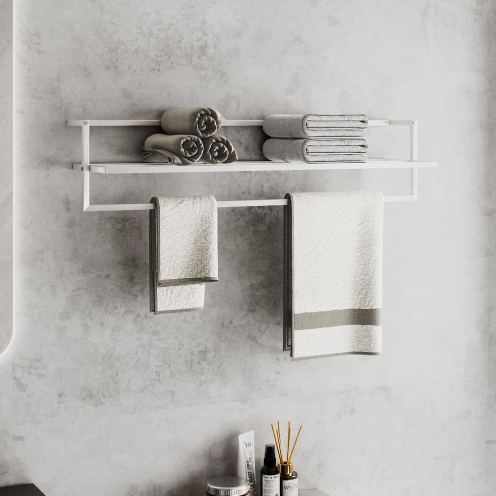 Towel Rack White 95x25x22 cm Iron - anydaydirect