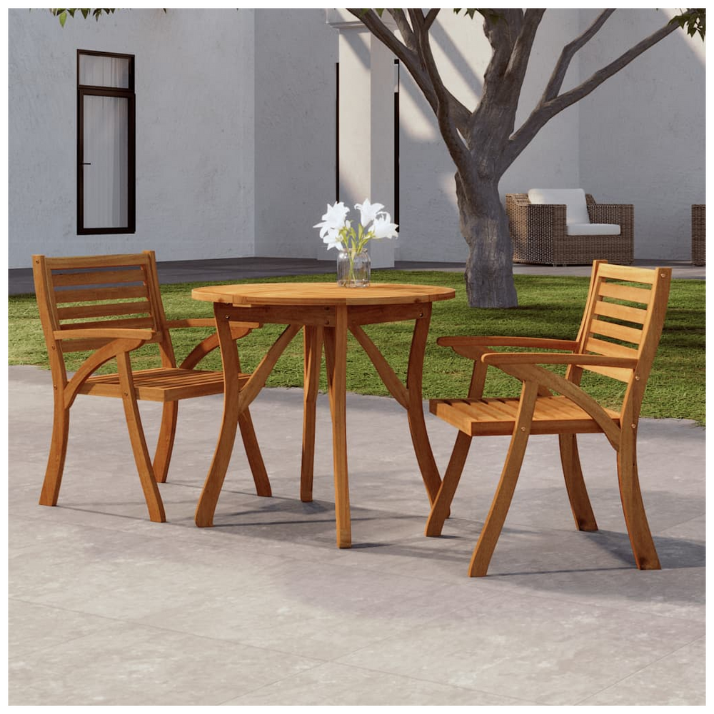 Garden Table Ø 85 cm Solid Wood Acacia - anydaydirect