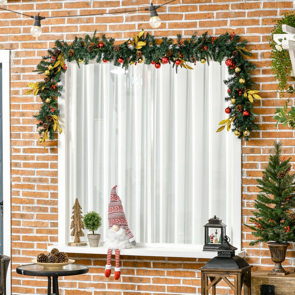 2.7M Artificial Christmas Garland Pine Cones Deco Home Fireplace Doors - anydaydirect