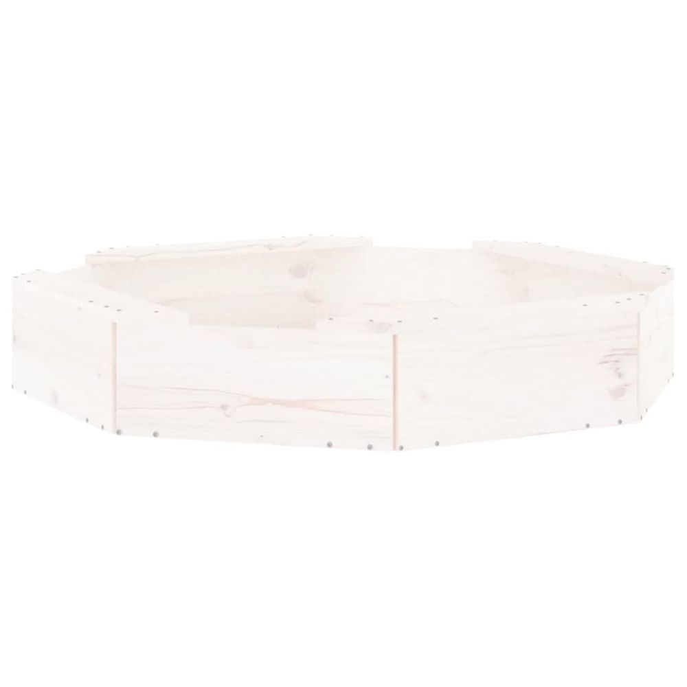 vidaXL Sandbox with Seats White Octagon Solid Wood Pine - anydaydirect