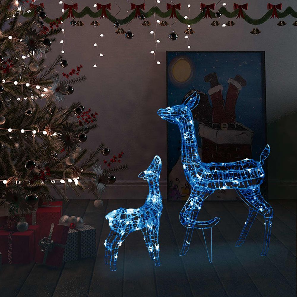 Acrylic Reindeer Family Christmas Decoration 160 LED Warm White - anydaydirect