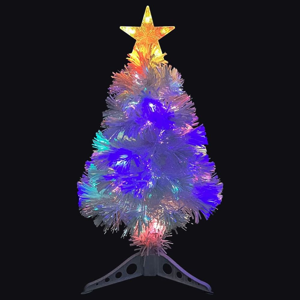 Artificial Christmas Tree with LED White 7 White & Blue 64 cm Fibre Optic - anydaydirect