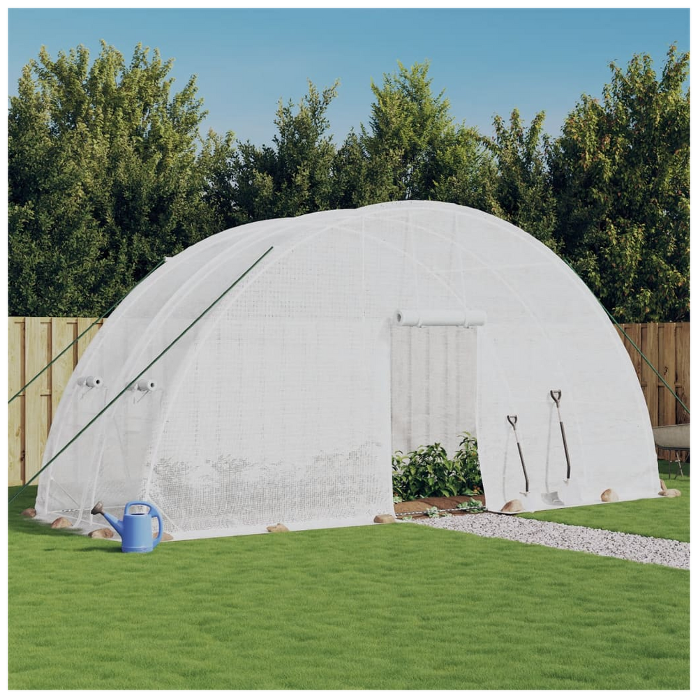 vidaXL Greenhouse with Steel Frame White 12 m² 6x2x2.85 m - anydaydirect