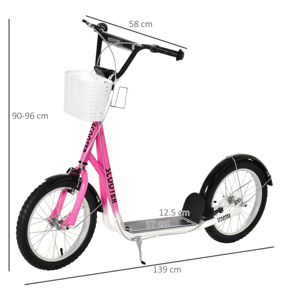 HOMCOM Kids Kick Scooter Teen Ride On Adjustable Children Scooter with Brakes - anydaydirect