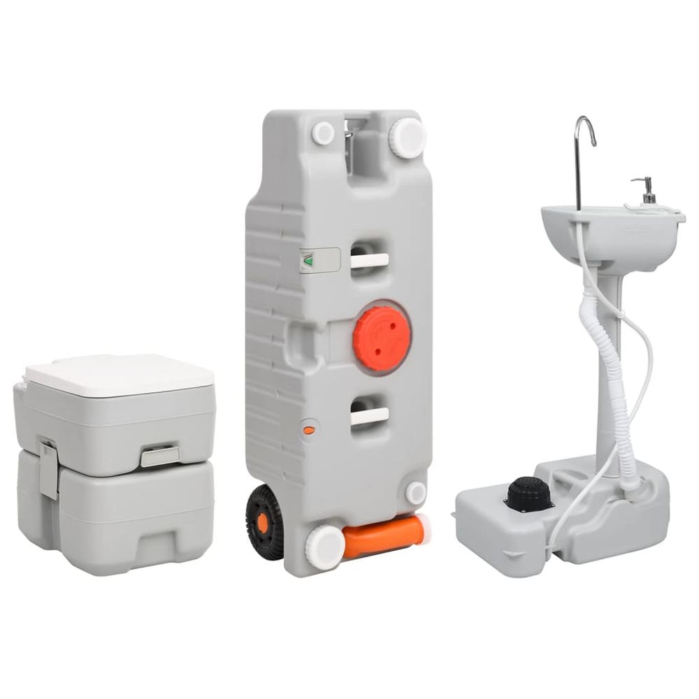 Portable Camping Toilet and Handwash Stand Set with Water Tank - anydaydirect