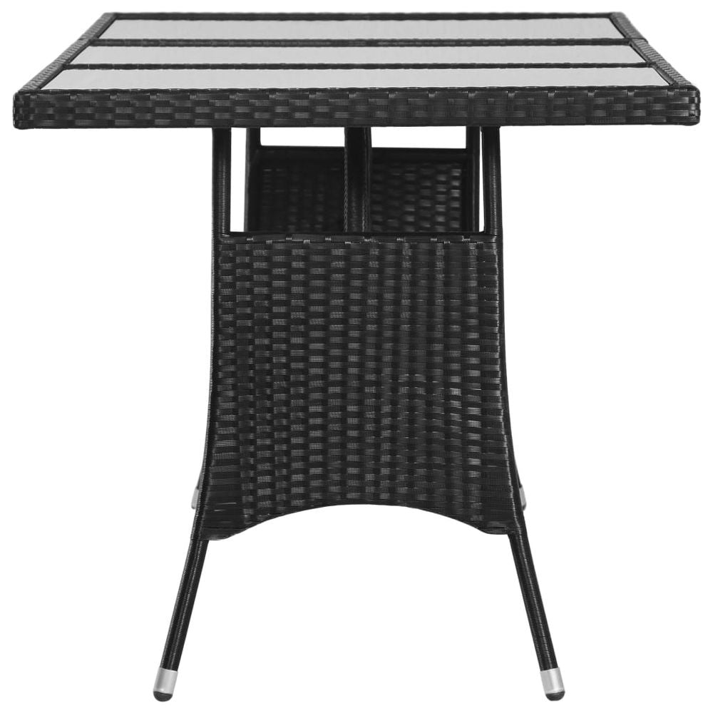 Garden Table Black 170x80x74 cm Poly Rattan - anydaydirect