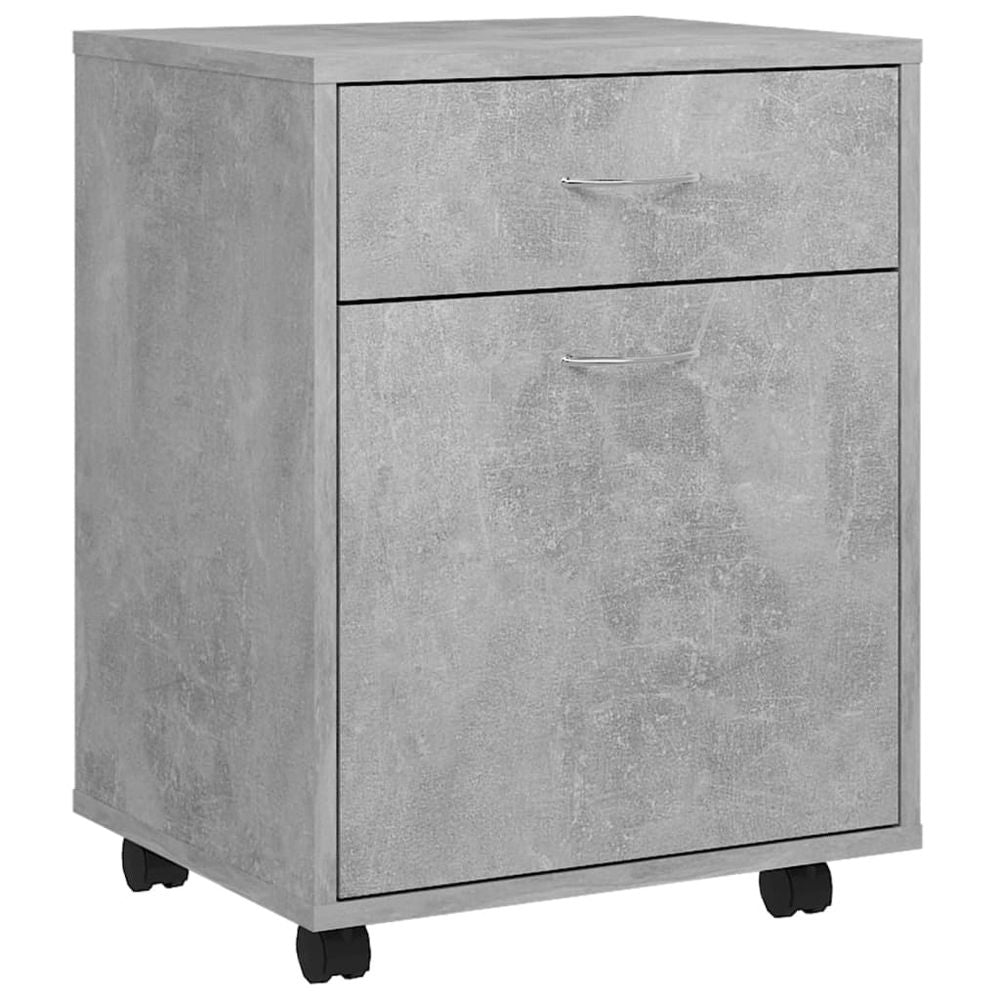 Rolling Cabinet Concrete Grey 45x38x54 cm Engineered Wood - anydaydirect