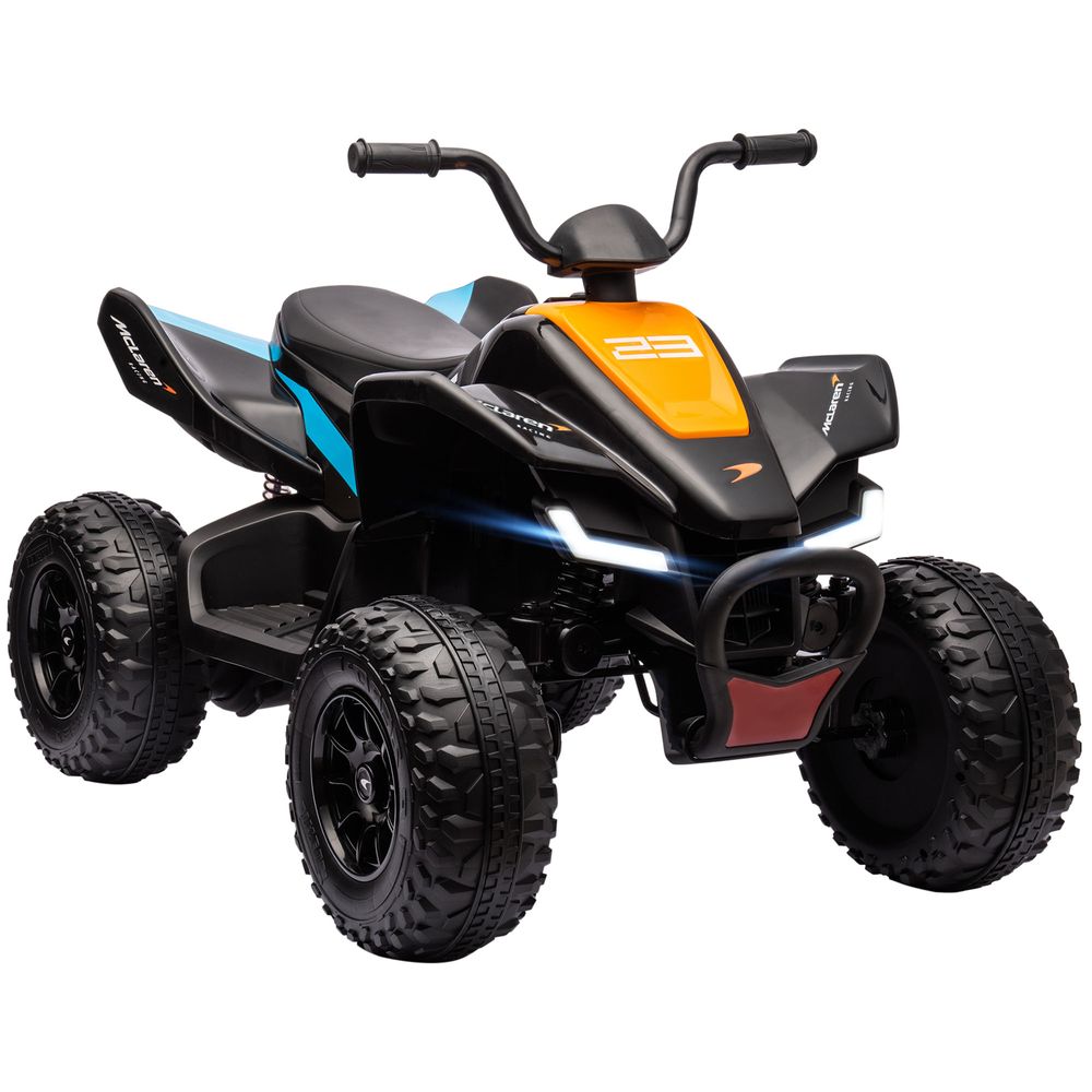 McLaren MCL 35 Liveries Licensed 12V Quad Bike w/ Suspension Wheels - Black - anydaydirect