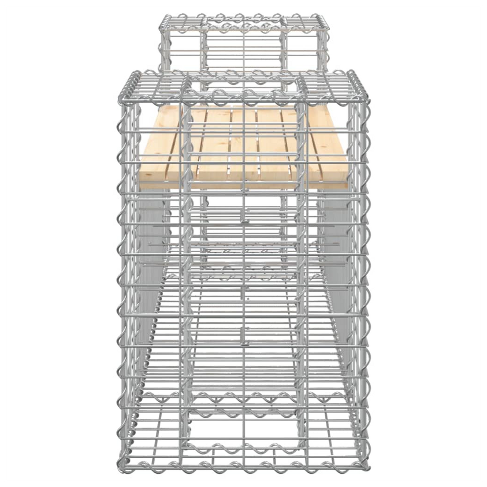 vidaXL Garden Bench Gabion Design 183x41x60.5 cm Solid Wood Pine - anydaydirect