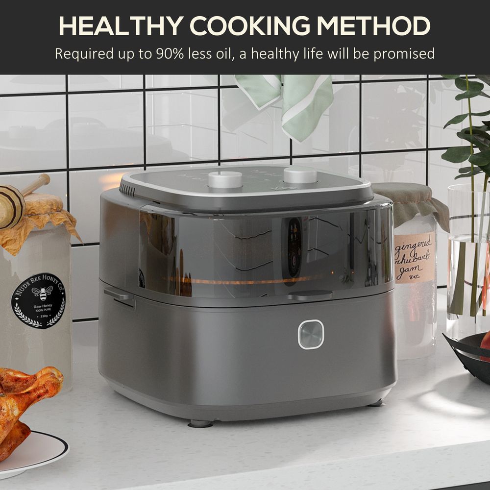 6.5L Airfryer Air Fryer Oven w/ Recipes  60-Minute Timer Adjustable Temp 1350W - anydaydirect