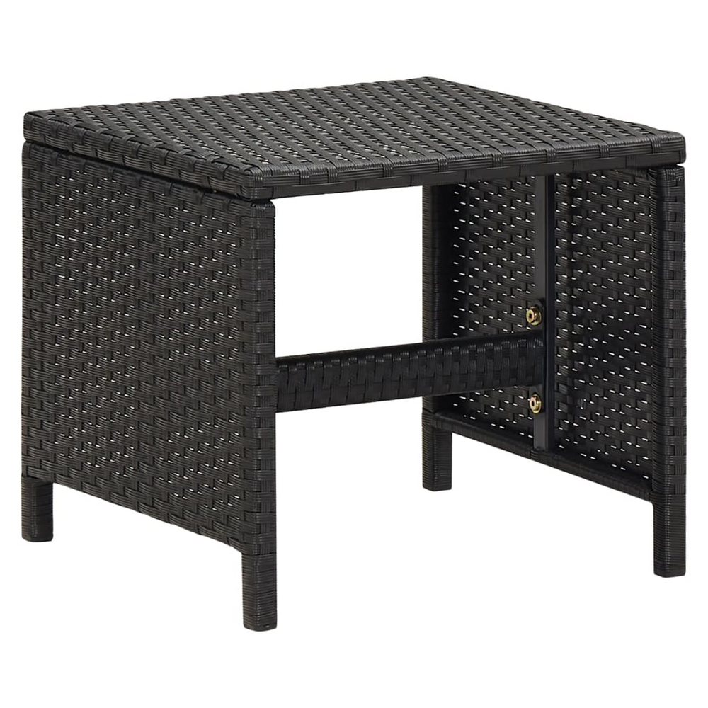 Garden Stools 4 pcs with Cushions Black Poly Rattan - anydaydirect