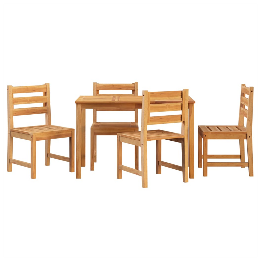 5 Piece Garden Dining Set Solid Wood Teak - anydaydirect