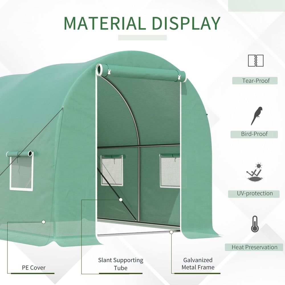 Outsunny Greenhouse Polytunnel Walk-in Grow Plant Steel 3 x 2 M Outdoor - anydaydirect