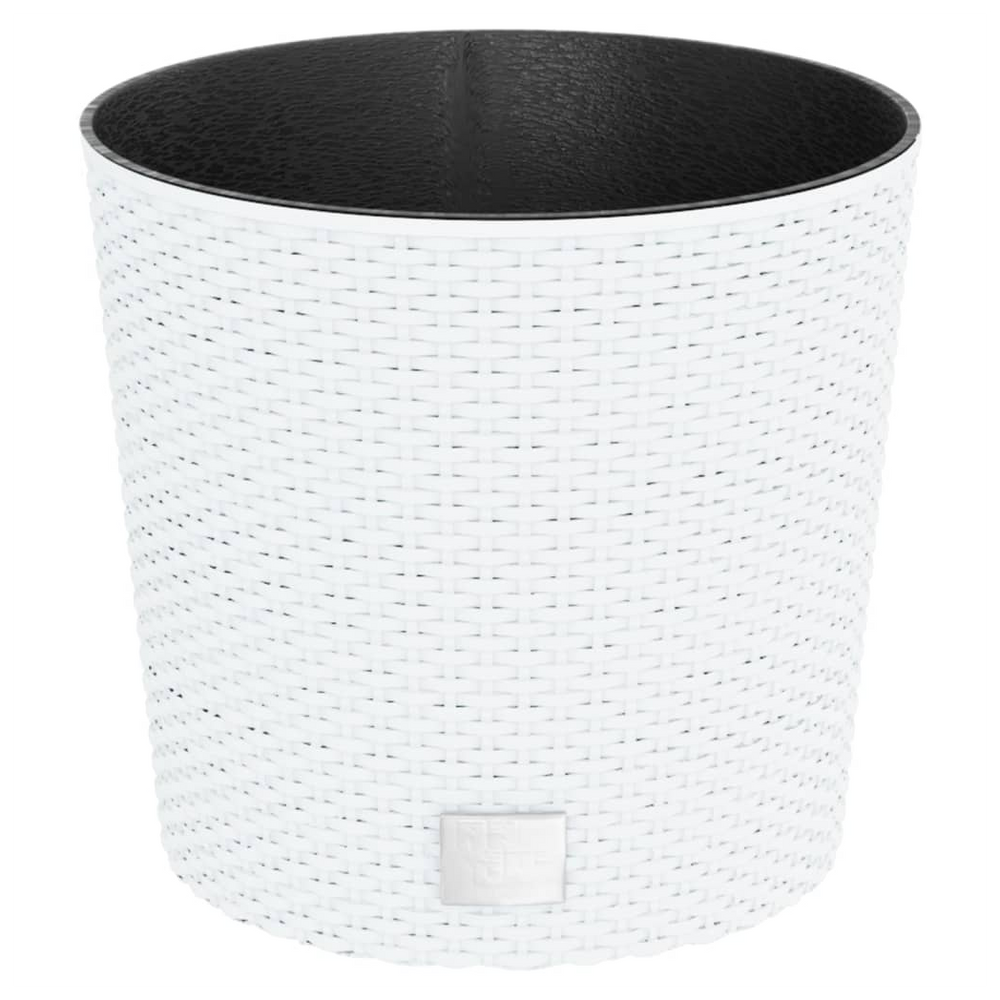 vidaXL Planter with Removable Inner White 15 / 15.3 L PP Rattan - anydaydirect