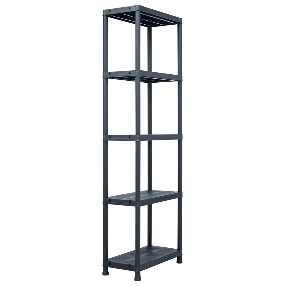 Storage Shelf Rack Black 125 kg 60x30x180 cm Plastic - anydaydirect