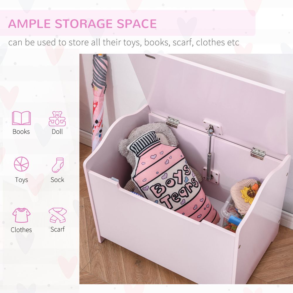 40x60cm Kids Storage Box Toy Organiser for Child 3 Yrs+ Bedroom Pink HOMCOM - anydaydirect