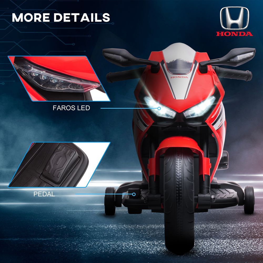 Honda Licensed 6V Kids Electric Motorbike Ride On Car for 3-5 Years Red HOMCOM - anydaydirect