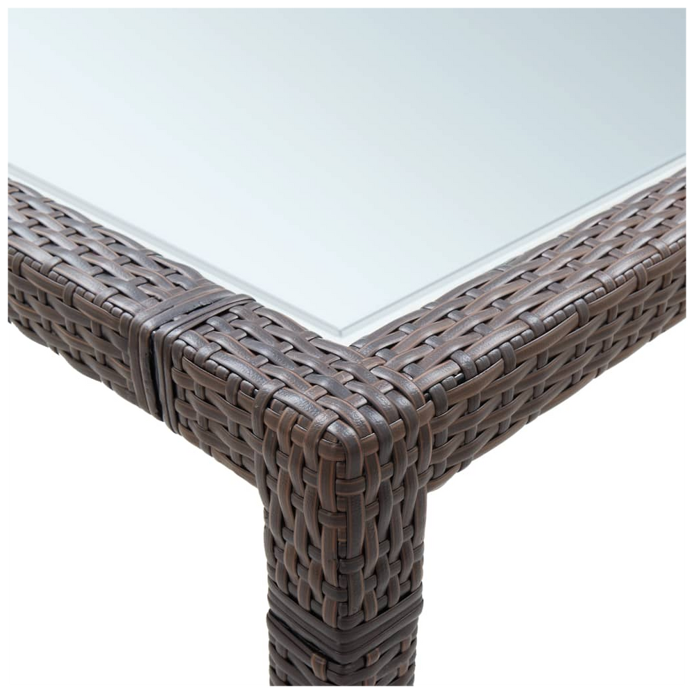 Outdoor Dining Table Brown 200x150x74 cm Poly Rattan - anydaydirect