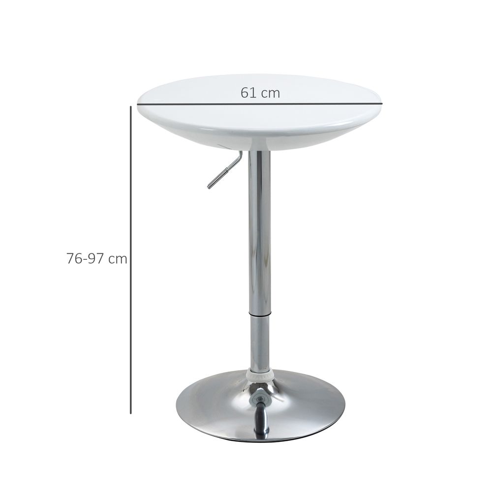 Painted Top Bistro Pub Table Adjustable Swivel Counter Home White - anydaydirect