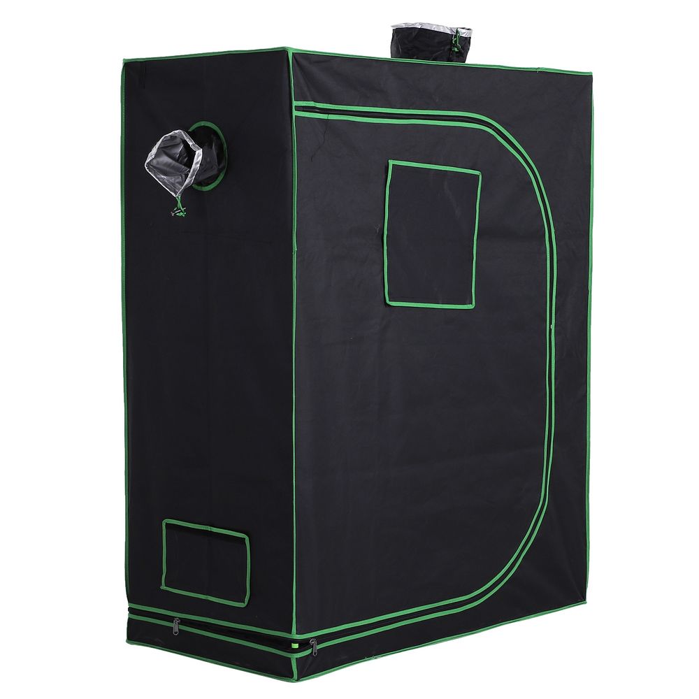 Hydroponic Plant Grow Tent Reflective Mylar Green Room 120L x60W x150Hcm Silver - anydaydirect