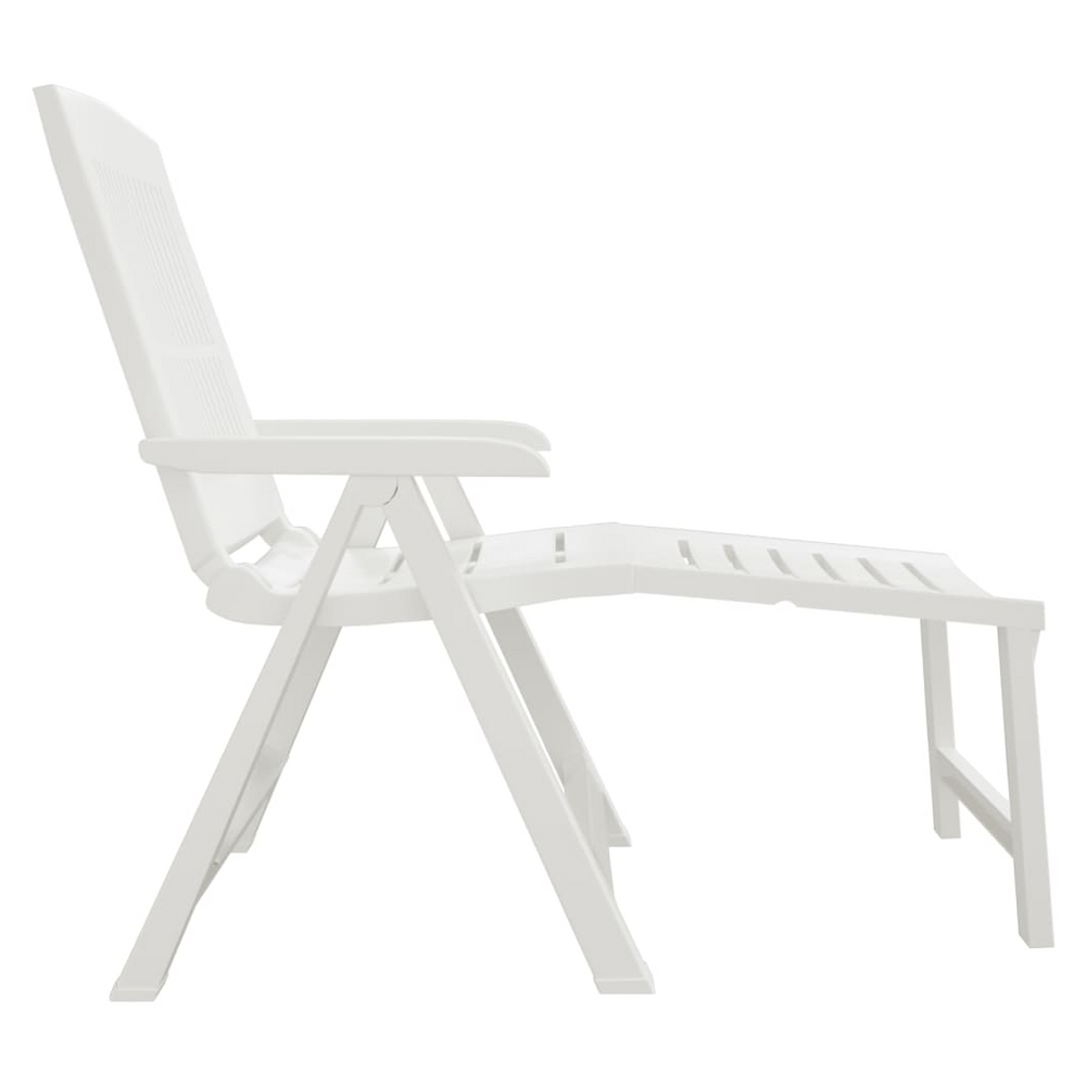 vidaXL Sun Lounger White Plastic - anydaydirect