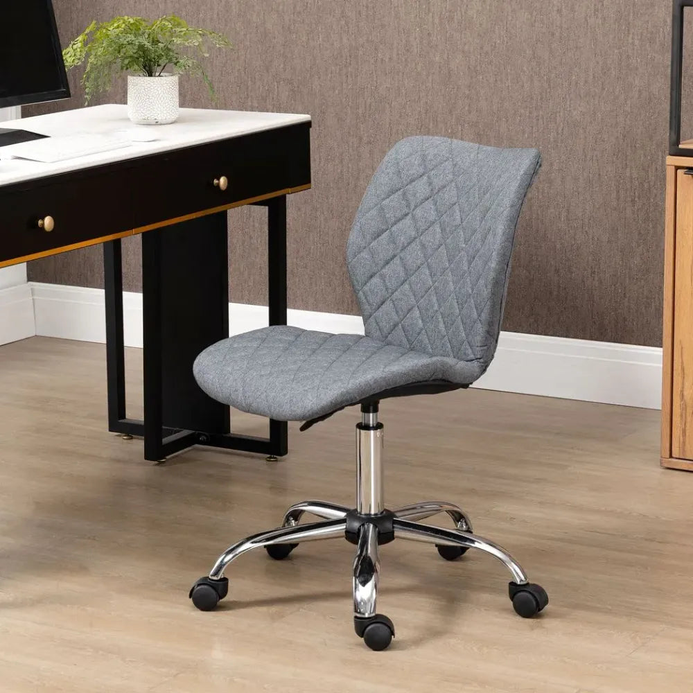 Ergonomic Mid Back Office Chair 360 Swivel Height Adjustable Home Office Grey - anydaydirect