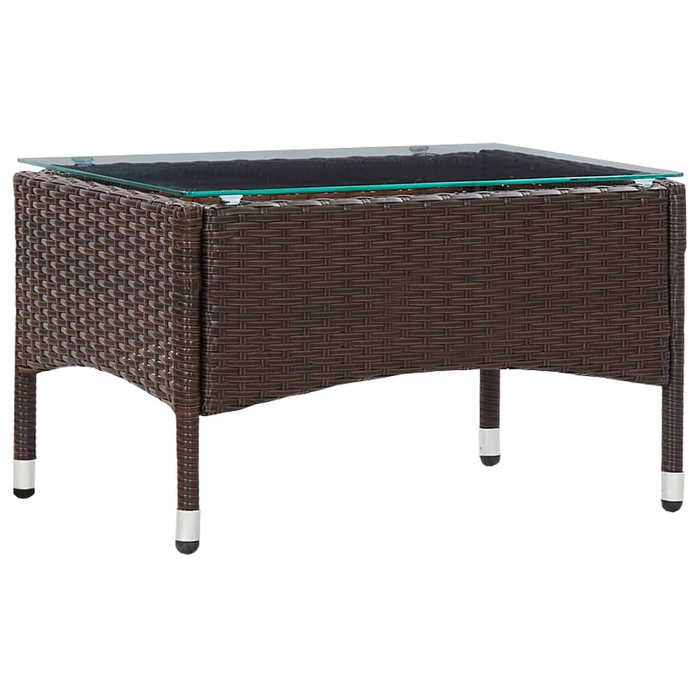 Coffee Table Brown 60x40x36 cm Poly Rattan - anydaydirect