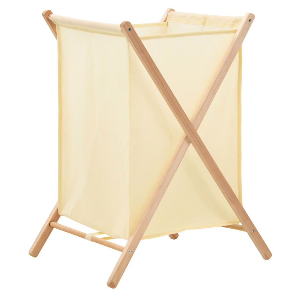 vidaXL Laundry Basket Cedar Wood and Fabric Beige 42x41x64 cm - anydaydirect