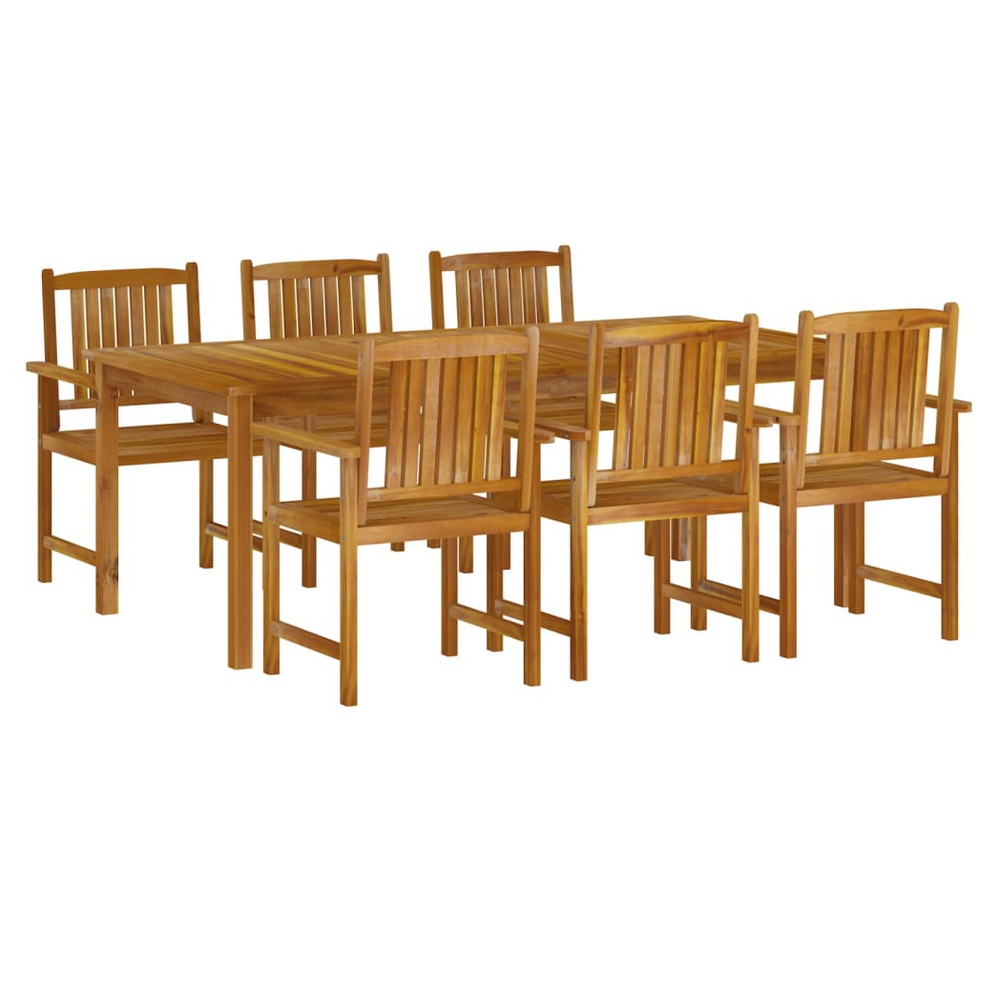 7 Piece Garden Dining Set Solid Wood Acacia - anydaydirect