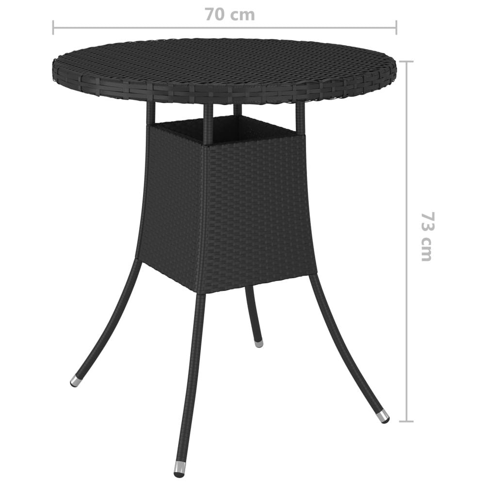 Garden Table Black 70x70x73 cm Poly Rattan - anydaydirect