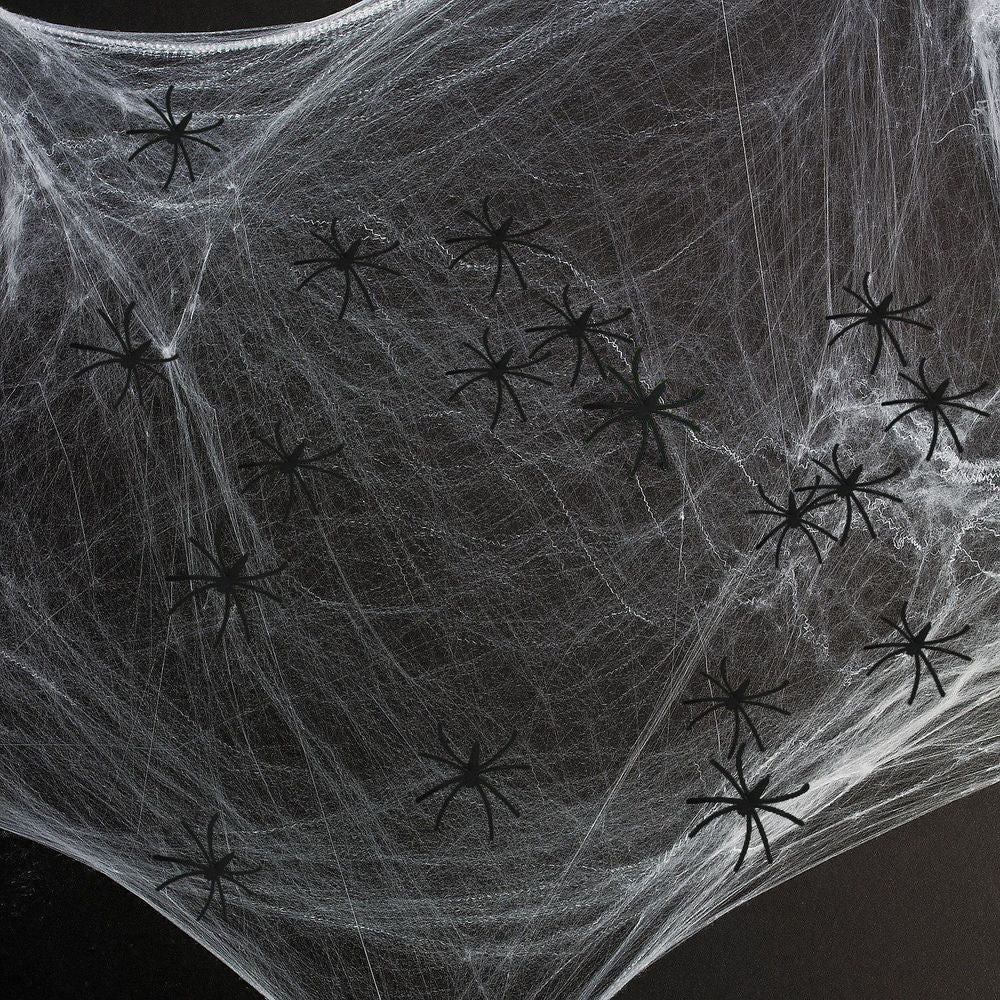 PACK OF 2 Pack of 24 Spooky Black Plastic Spiders 5cm Halloween Party Novelty Decorations - anydaydirect