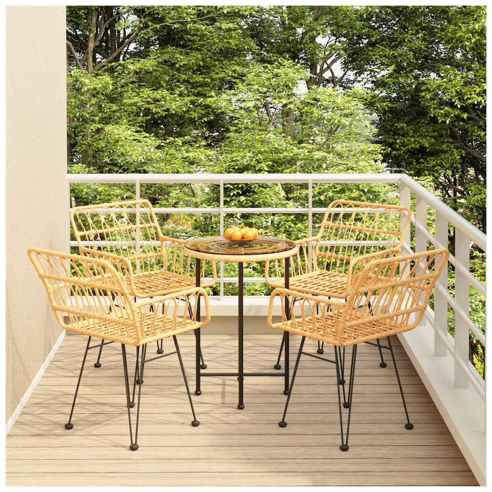 5 Piece Garden Dining Set Poly Rattan - anydaydirect