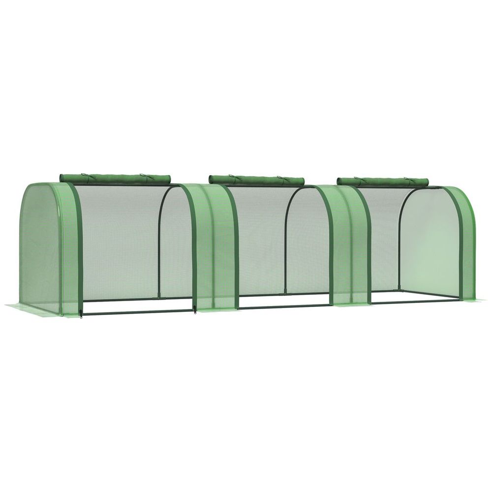 Tunnel Greenhouse Green Grow House Steel Frame Garden Backyard w/ Zipped Doors - anydaydirect