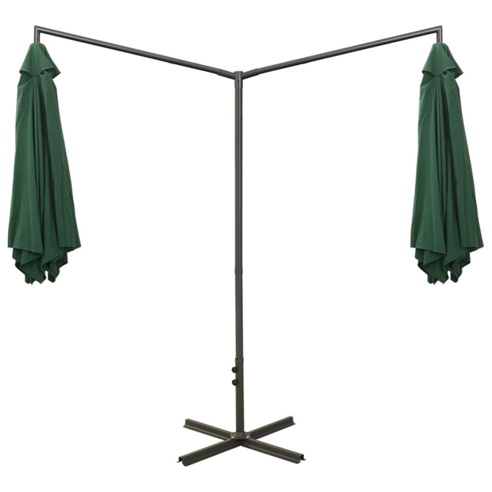 Garden Double Parasol with Steel Pole 600 cm - anydaydirect