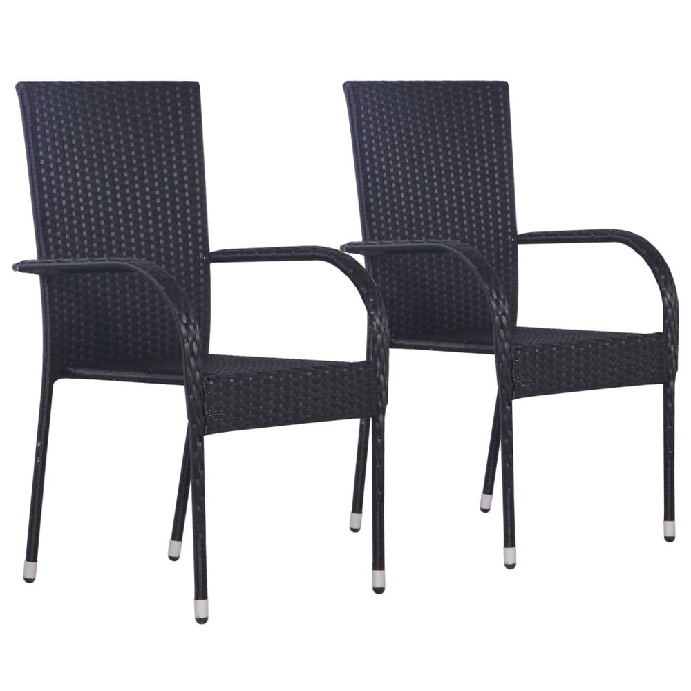 3 Piece Garden Dining Set Black - anydaydirect