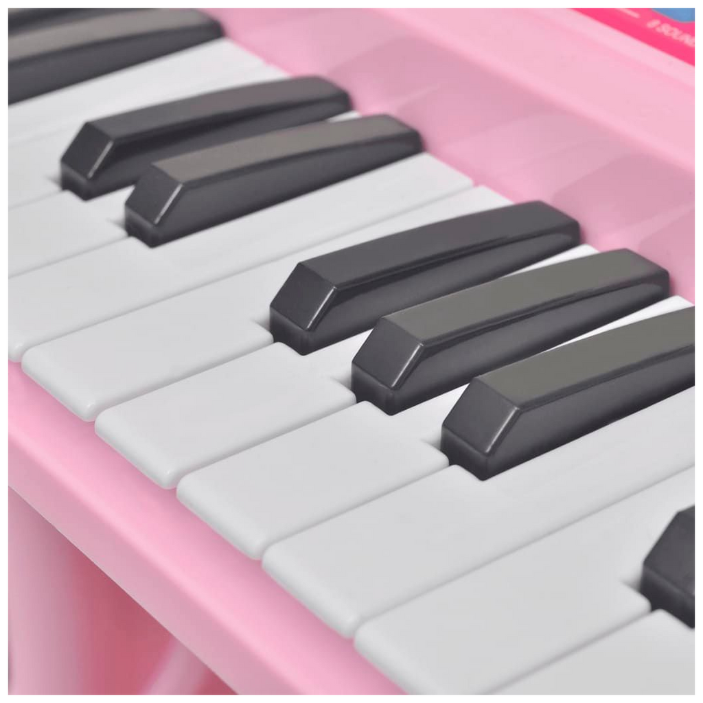 Kids' Playroom Toy Keyboard with Stool/Microphone 37-key Pink - anydaydirect